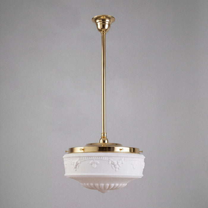 Single Rod Pendant Brass With 14" Senator Opal Matt Glass - 3000285