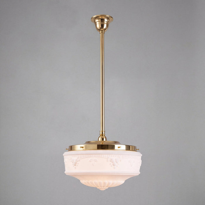 Single Rod Pendant Brass With 14" Senator Opal Matt Glass - 3000285