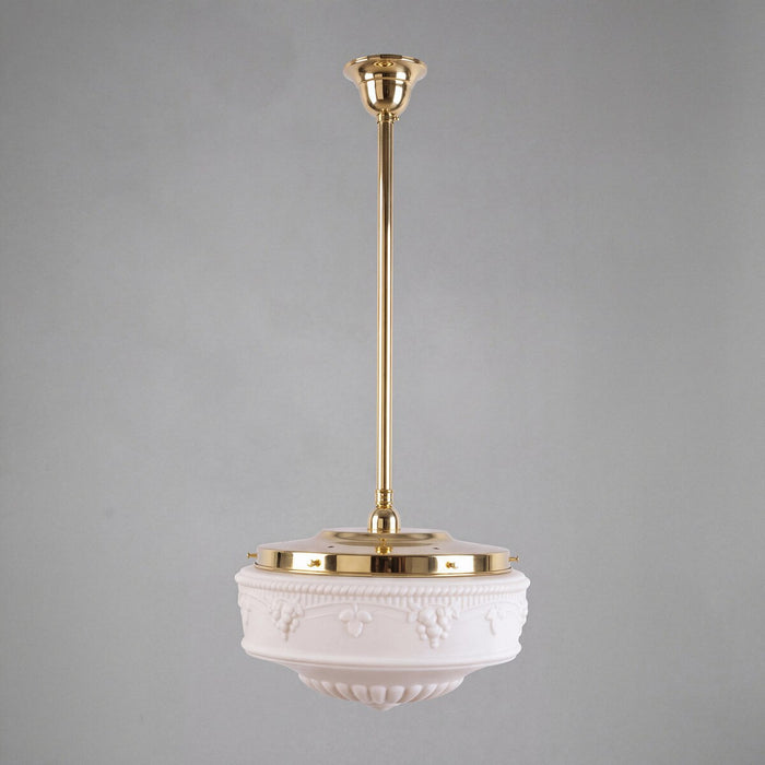 Single Rod Pendant Brass With 14" Senator Opal Matt Glass - 3000285