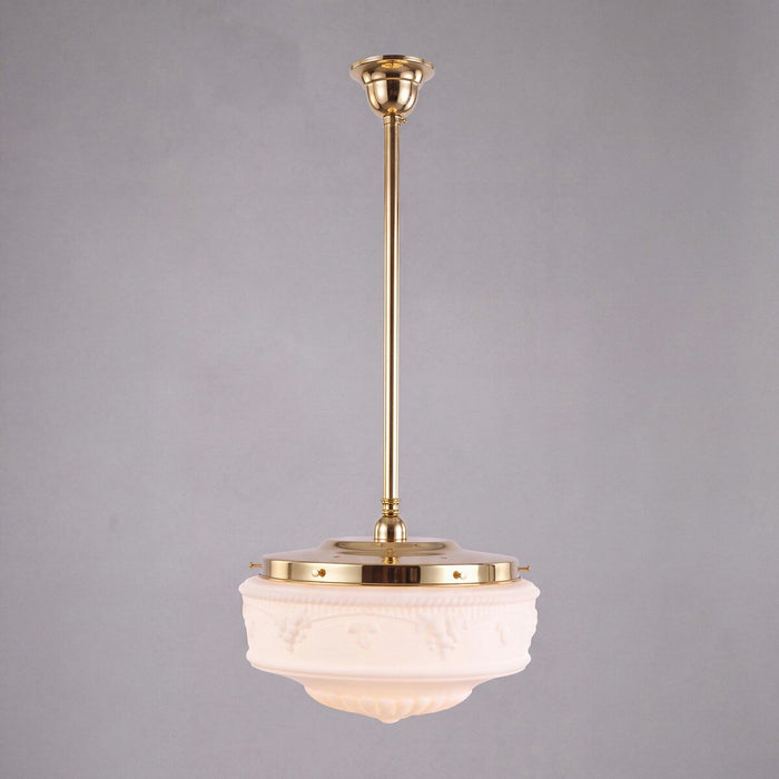 Single Rod Pendant Brass With 14" Senator Opal Matt Glass - 3000285