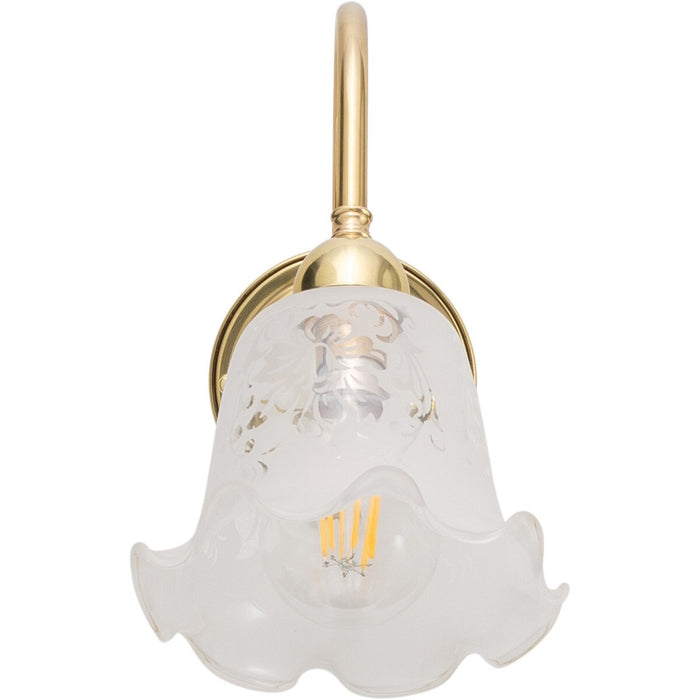 Victoriana Wall Light Brass With 5008 Frost Etched Glass - 3000316