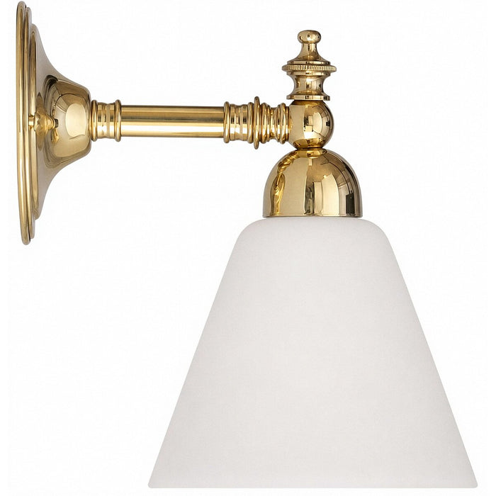 Waubra Wall Light Brass With Cono Opal Glass - 3000334