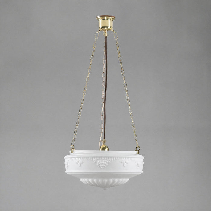 3 Chain Suspension Pendant Brass With 17" Senator Opal Matt Glass - 3001112