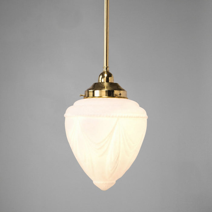 Single Rod Pendant Brass With 8" Empire Opal Matt Glass - 3001242
