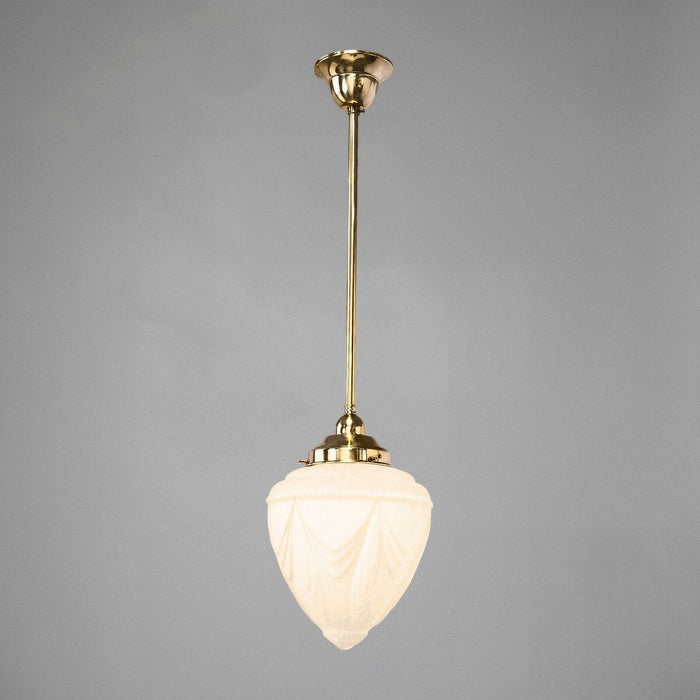 Single Rod Pendant Brass With 8" Empire Opal Matt Glass - 3001242