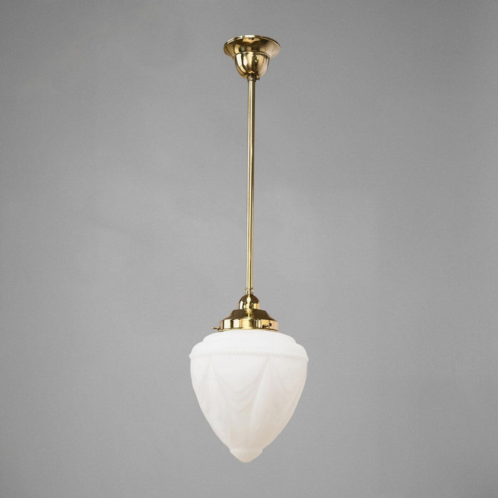Single Rod Pendant Brass With 8" Empire Opal Matt Glass - 3001242