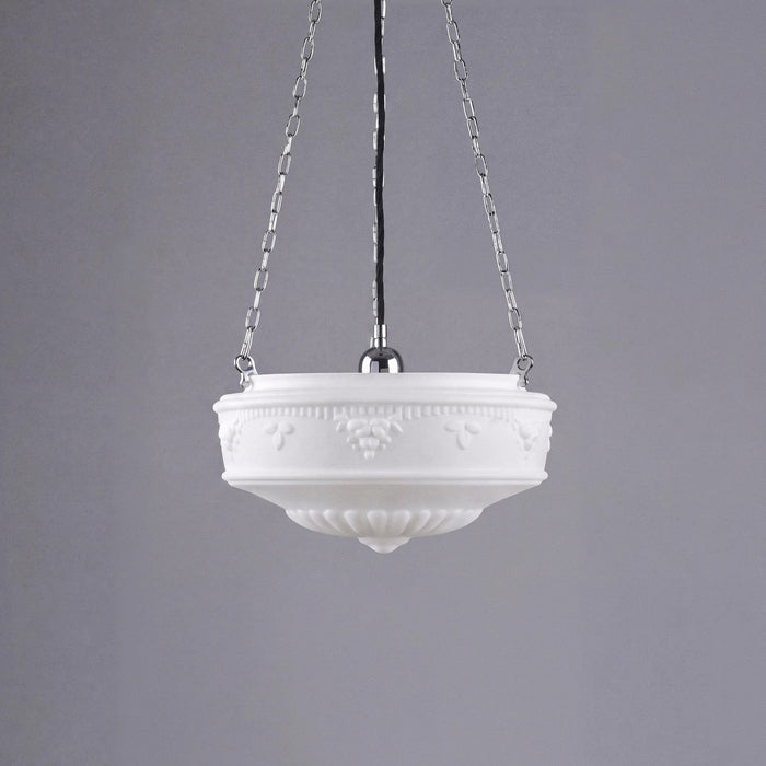 3 Chain Suspension Pendant Chrome With 14" Senator Opal Matt Glass - 3010006
