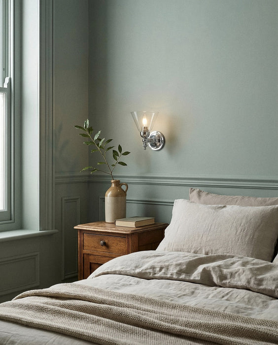 Koscina Wall Light Chrome With Cono Clear Glass - 3010106