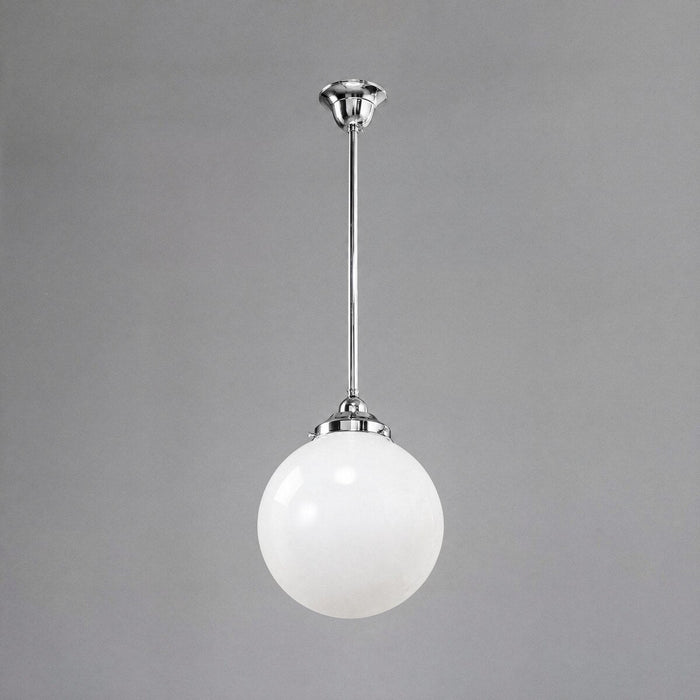 Single Rod Pendant Chrome With 10" Sphere Opal Gloss Glass - 3010170