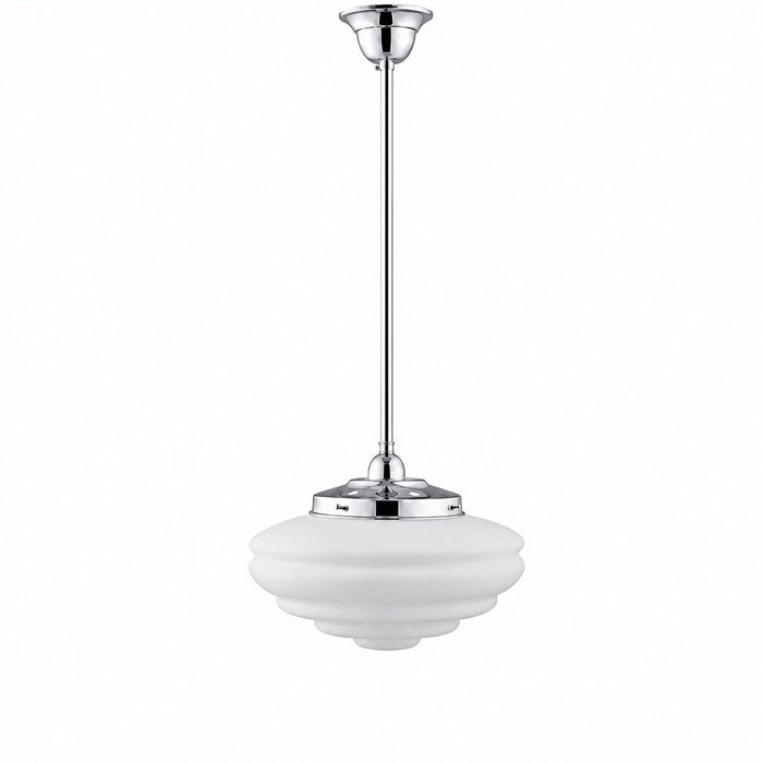 Single Rod Pendant Chrome With Chateau Opal Matt Glass - 3010191