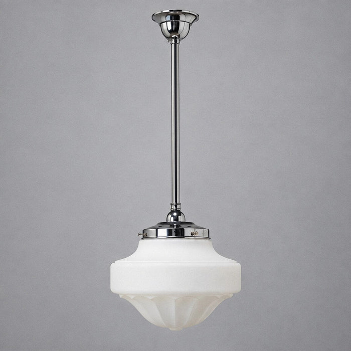 Single Rod Pendant Chrome With 13" Derby Opal Matt Glass - 3010195