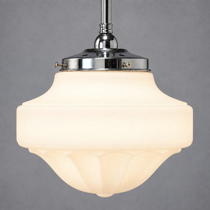 Single Rod Pendant Chrome With 13" Derby Opal Matt Glass - 3010195