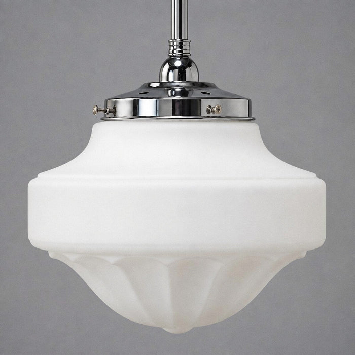 Single Rod Pendant Chrome With 13" Derby Opal Matt Glass - 3010195