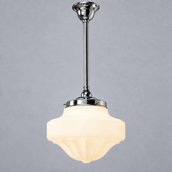 Single Rod Pendant Chrome With 13" Derby Opal Matt Glass - 3010195