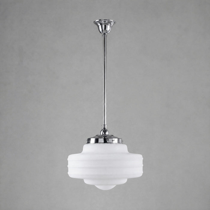 Single Rod Pendant Chrome With 14" Detroit Opal Matt Glass - 3010196