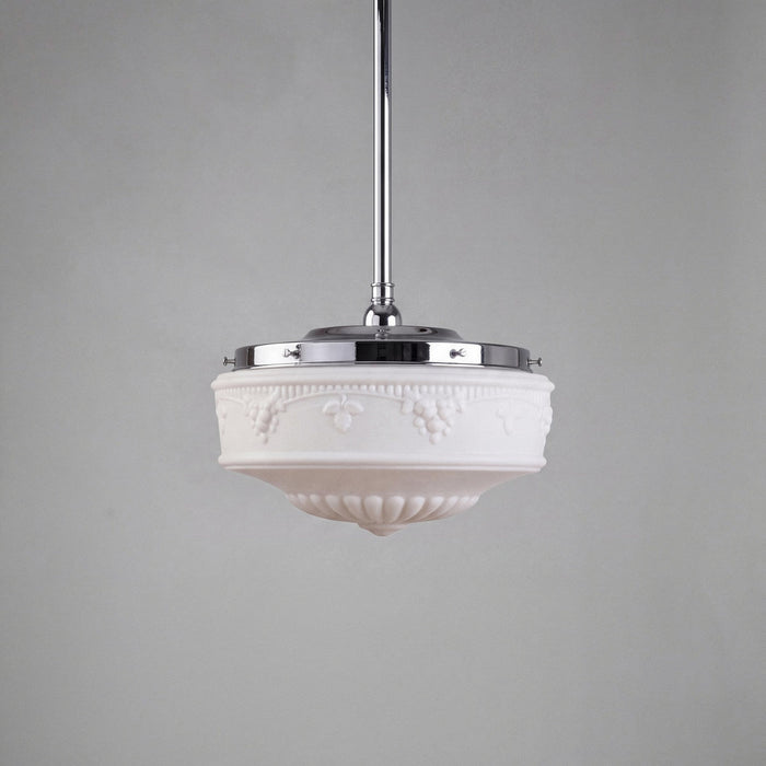 Single Rod Pendant Chrome With 14" Senator Opal Matt Glass - 3010198