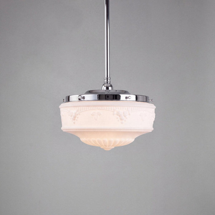 Single Rod Pendant Chrome With 14" Senator Opal Matt Glass - 3010198