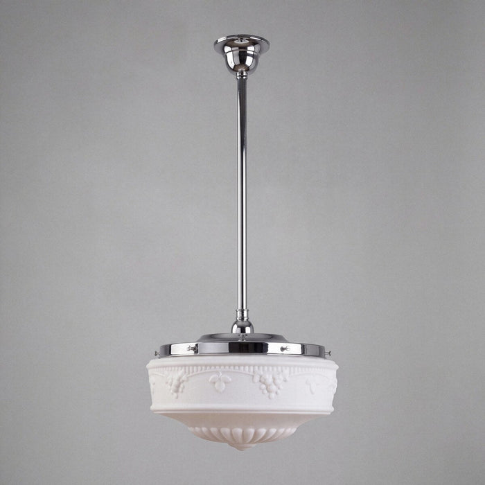 Single Rod Pendant Chrome With 14" Senator Opal Matt Glass - 3010198