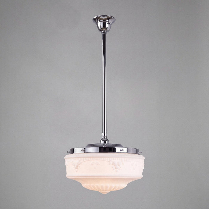 Single Rod Pendant Chrome With 14" Senator Opal Matt Glass - 3010198