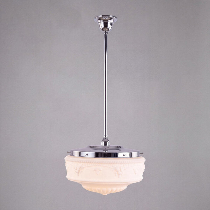 Single Rod Pendant Chrome With 14" Senator Opal Matt Glass - 3010198