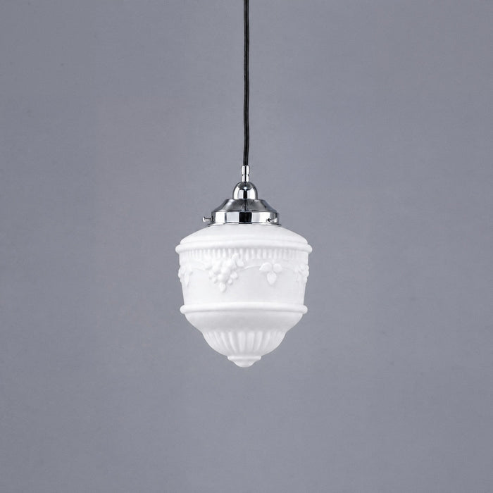 Single Cord Pendant Chrome With 8" Senator Opal Matt Glass - 3010222