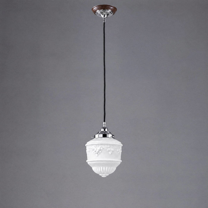 Single Cord Pendant Chrome With 8" Senator Opal Matt Glass - 3010222