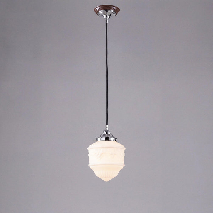 Single Cord Pendant Chrome With 8" Senator Opal Matt Glass - 3010222
