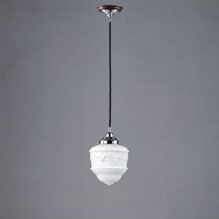 Single Cord Pendant Chrome With 8" Senator Opal Matt Glass - 3010222