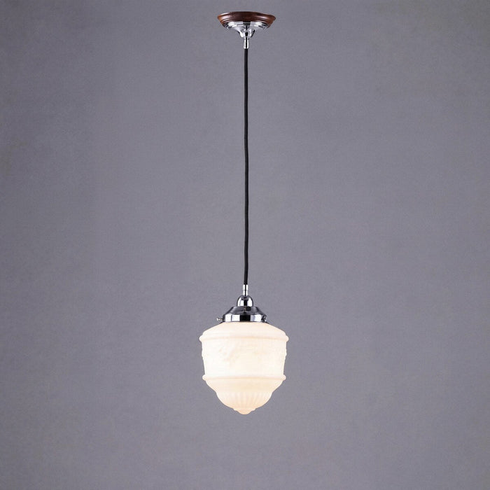 Single Cord Pendant Chrome With 8" Senator Opal Matt Glass - 3010222