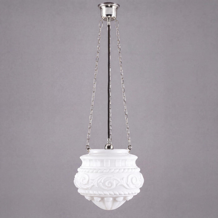 3 Chain Suspension Pendant Chrome With 12" Premier Opal Matt Glass - 3010225