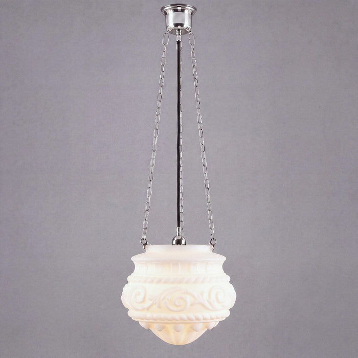 3 Chain Suspension Pendant Chrome With 12" Premier Opal Matt Glass - 3010225