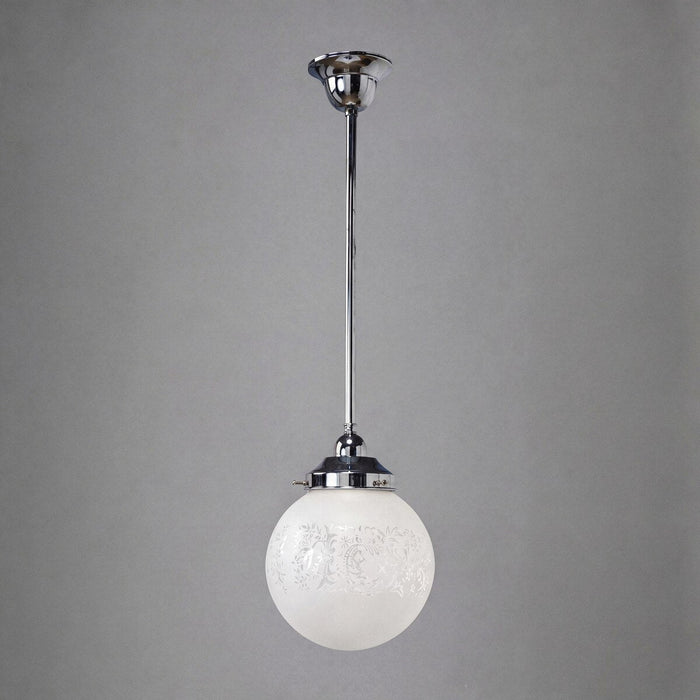 Single Rod Pendant Chrome With 8" Sheffield Glass - 3010240