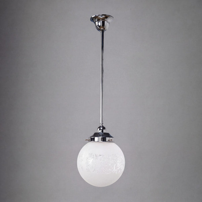 Single Rod Pendant Chrome With 8" Sheffield Glass - 3010240