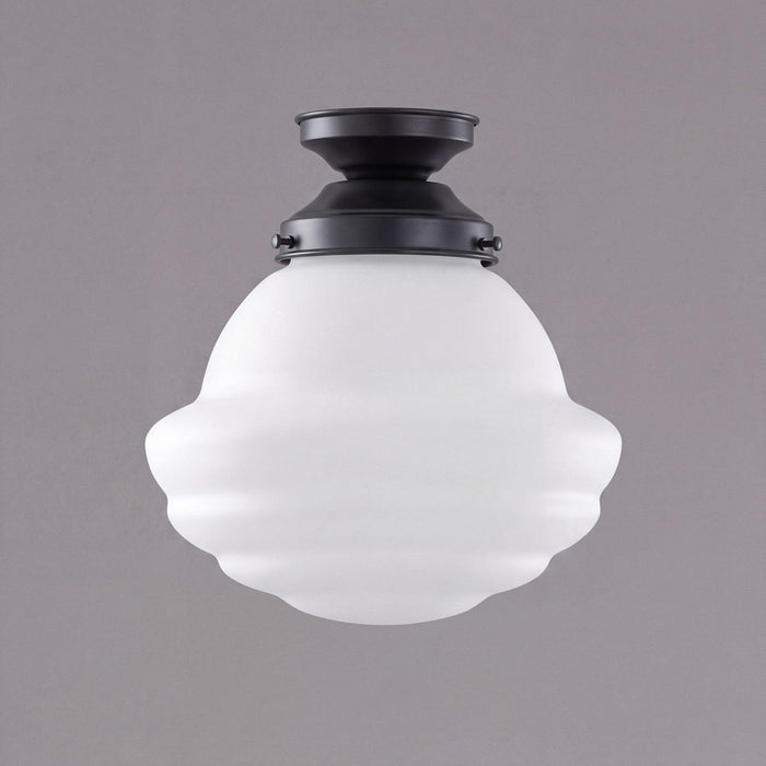 DIY Batten Fix Patina Black With 9" Parkville Opal Matt Glass - 3020018