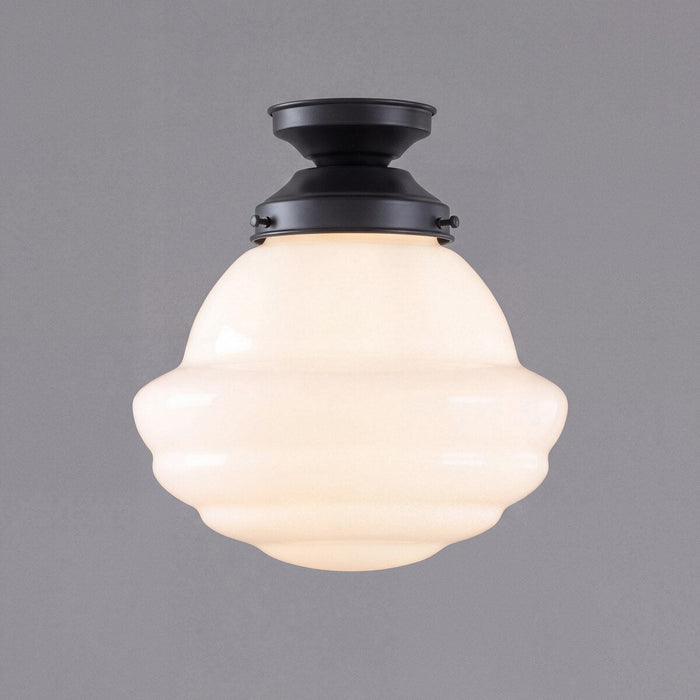 DIY Batten Fix Patina Black With 9" Parkville Opal Matt Glass - 3020018