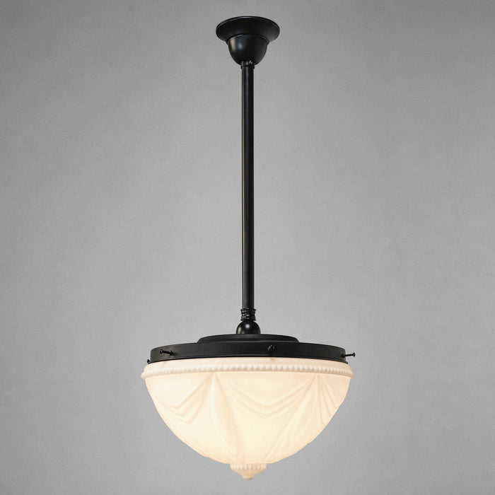 Single Rod Pendant Patina Black With 14" Empire Opal Matt Glass - 3020111
