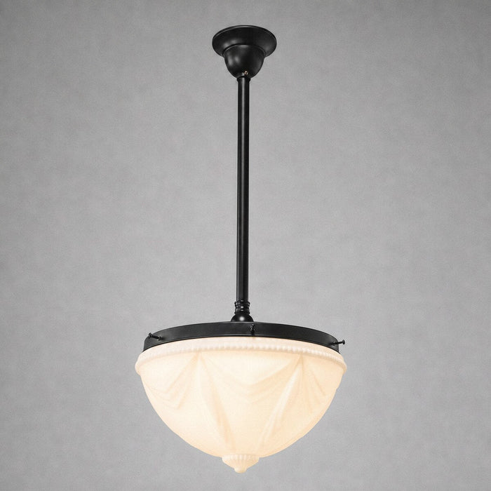 Single Rod Pendant Patina Black With 14" Empire Opal Matt Glass - 3020111