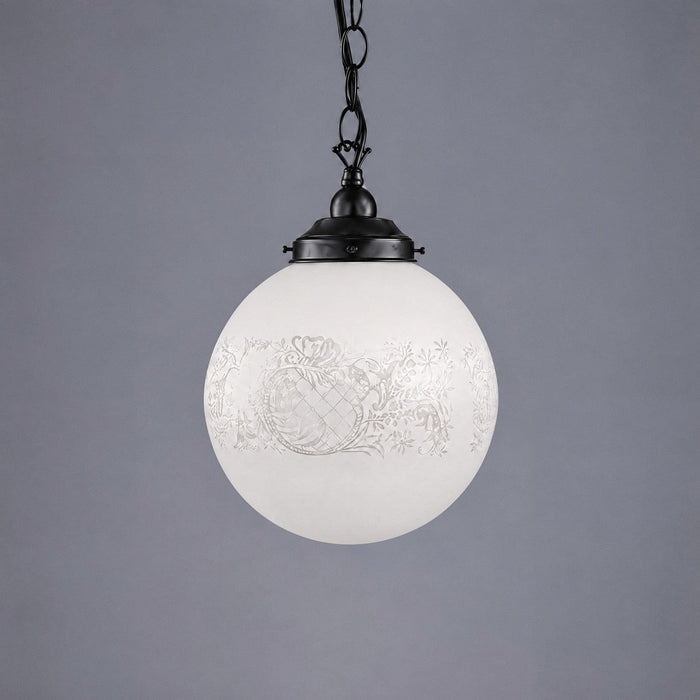 Single Chain Pendant Patina Black With 10" Sheffield Glass - 3020137