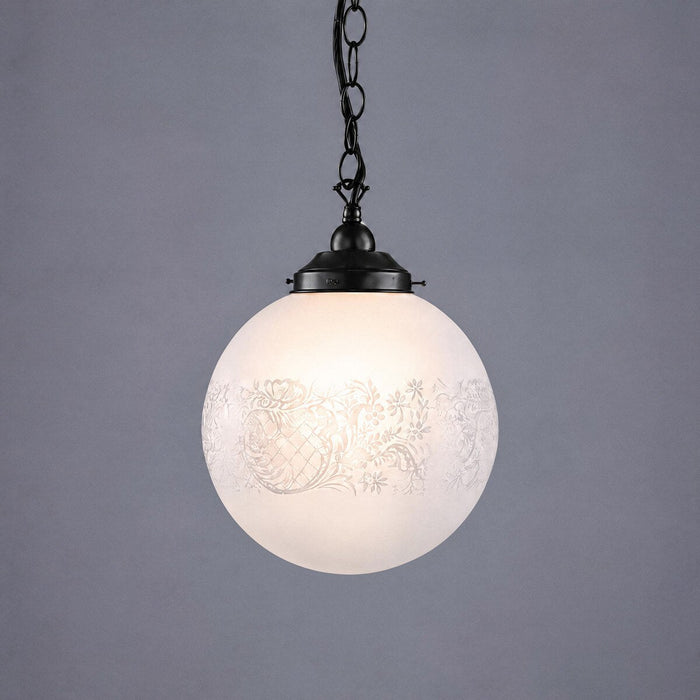 Single Chain Pendant Patina Black With 10" Sheffield Glass - 3020137