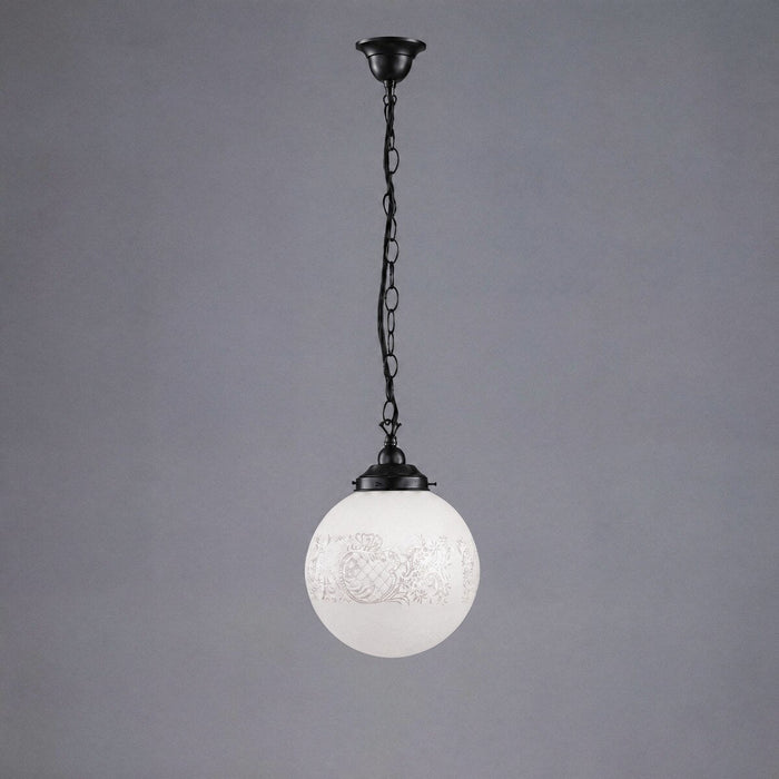Single Chain Pendant Patina Black With 10" Sheffield Glass - 3020137