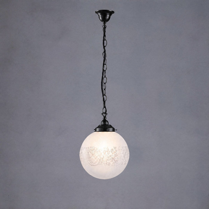 Single Chain Pendant Patina Black With 10" Sheffield Glass - 3020137