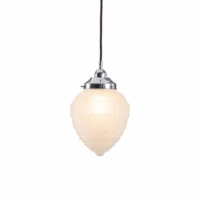 Asheville Pendant Light With Cloth Cord Chrome & Frost - 3090340