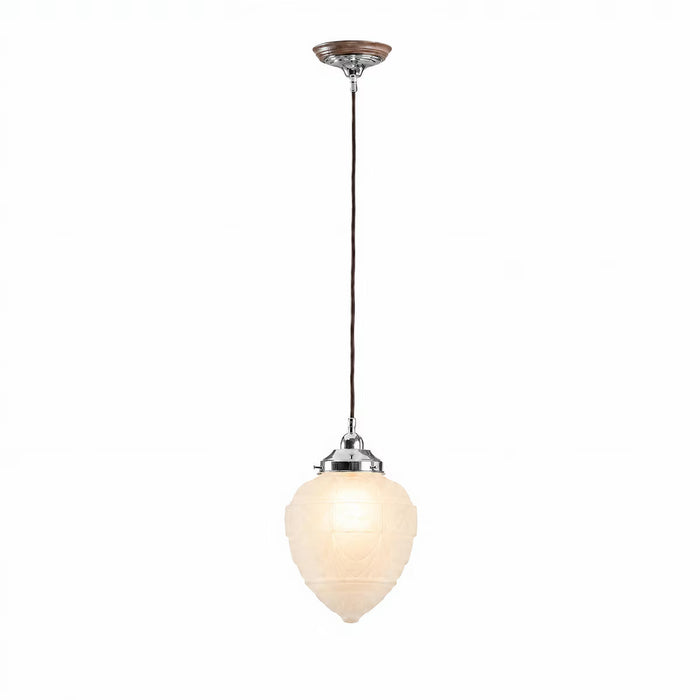 Asheville Pendant Light With Cloth Cord Chrome & Frost - 3090340