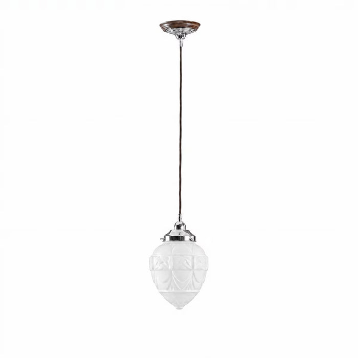 Asheville Pendant Light With Cloth Cord Chrome & Frost - 3090340