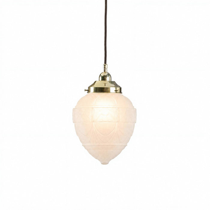 Asheville Pendant Light With Cloth Cord Polished Brass & Frost - 3090341