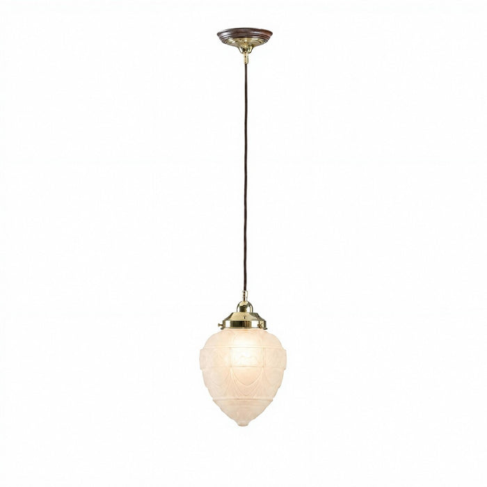 Asheville Pendant Light With Cloth Cord Polished Brass & Frost - 3090341