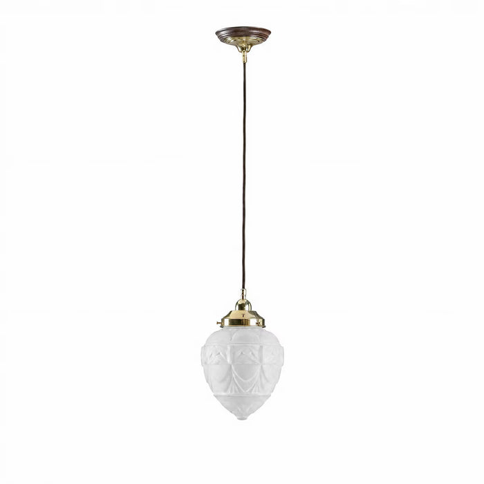 Asheville Pendant Light With Cloth Cord Polished Brass & Frost - 3090341