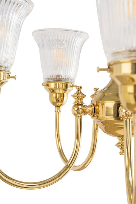 Luke 5 Light Pendant Light Arms Up with Zipper Shades Polished Brass & Clear - 3090350
