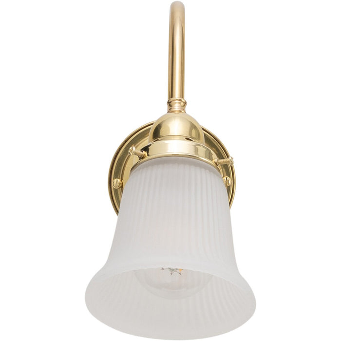 Victoriana Wall Light Bracket with Zipper Shade Polished Brass & Frost - 3090358