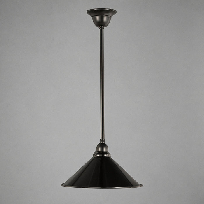 Edwardian 250mm Pendant Light on Rod Set 1/2" Patina & Black - 3090360